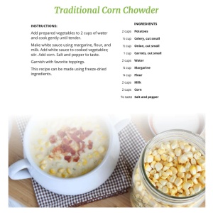 Traditional corn chowder recipe from the Harvest Right Cookbook.