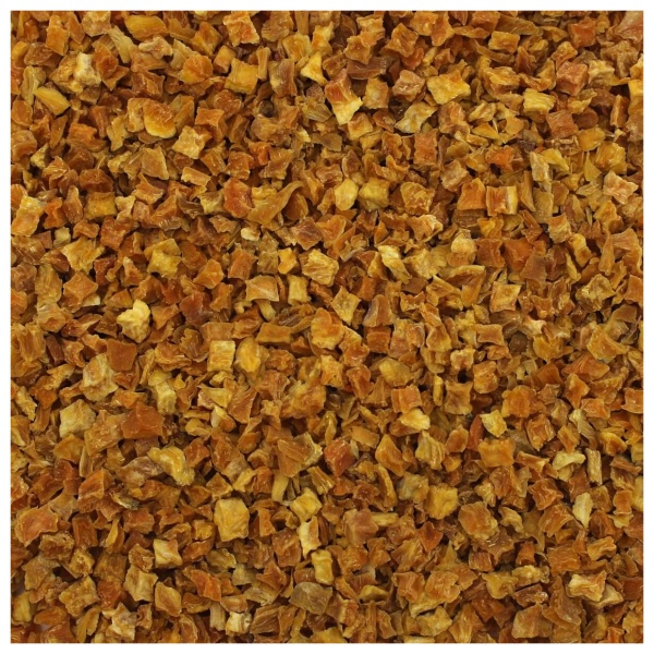 A close-up of dried orange peels.