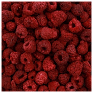 A close up of Harmony House Freeze Dried Raspberries.