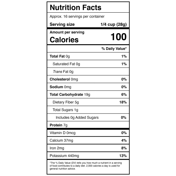 Nutrition label.