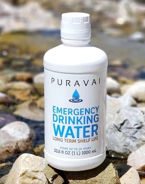 Puravi emergency drinking water featured on the homepage.