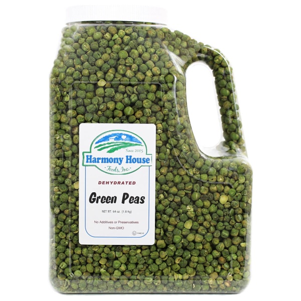A gallon of green peas.