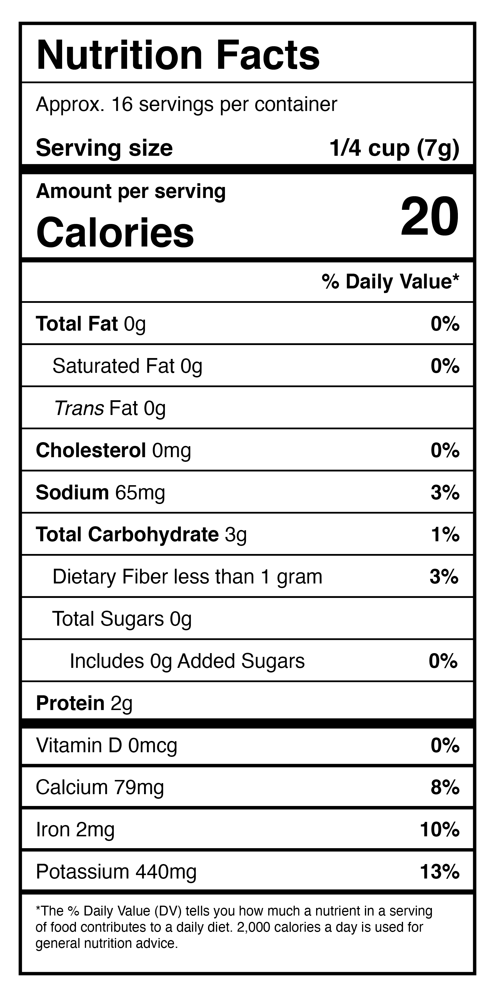 A protein bar nutrition label.