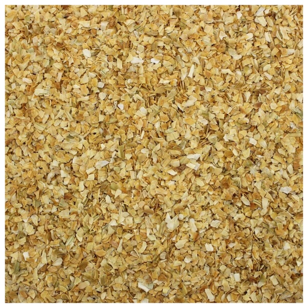 A close up image of a pile of brown granules from the Harmony House Organic Vegetable Pantry Stuffer.