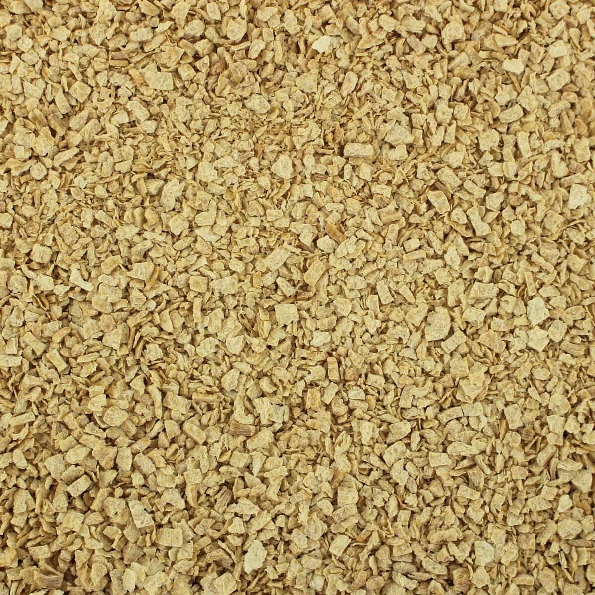 A close up image of a brown granule from Harmony House.