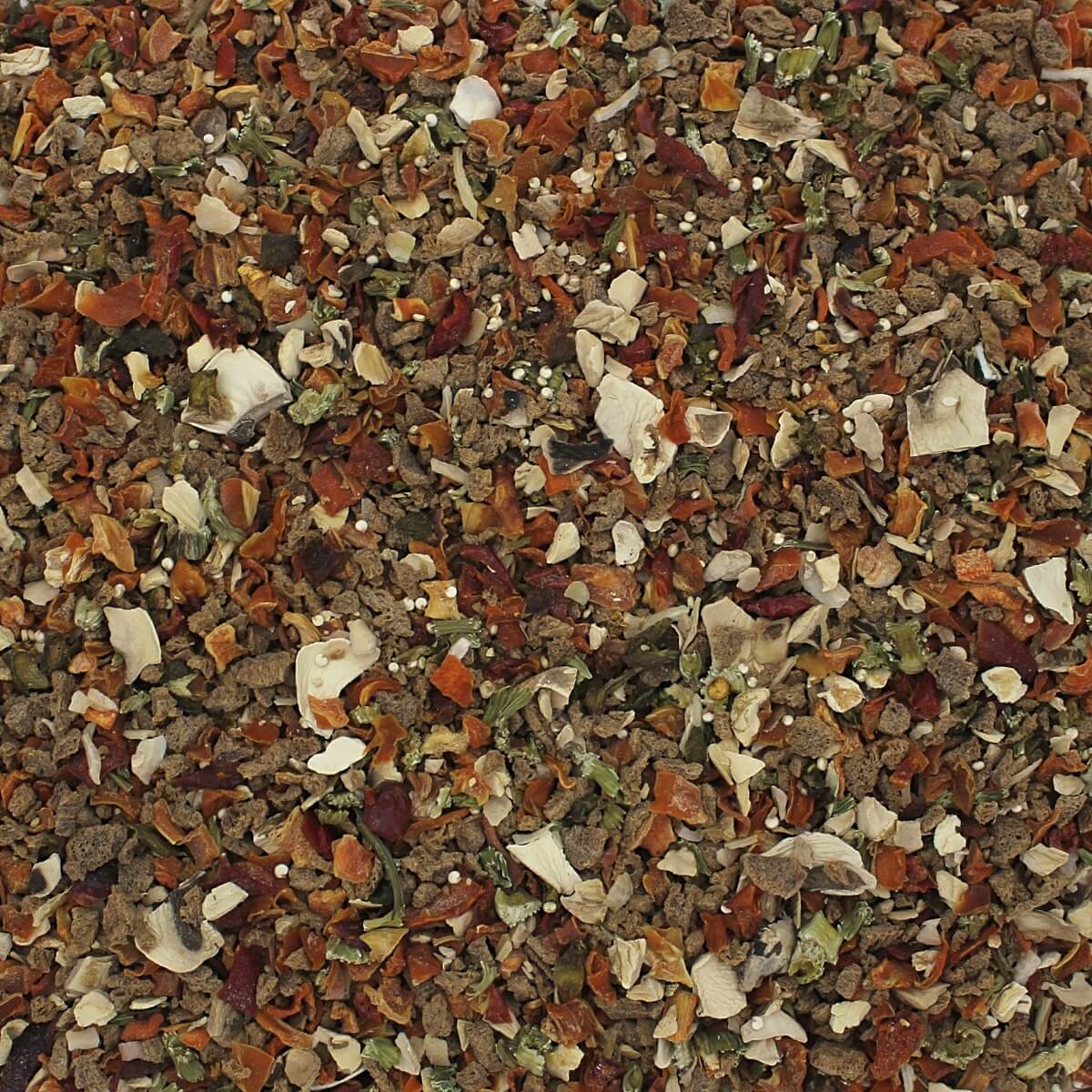 A close up of a pile of dried herbs and spices from the Harmony House Soup and Chili Mix Sampler (12 ct).