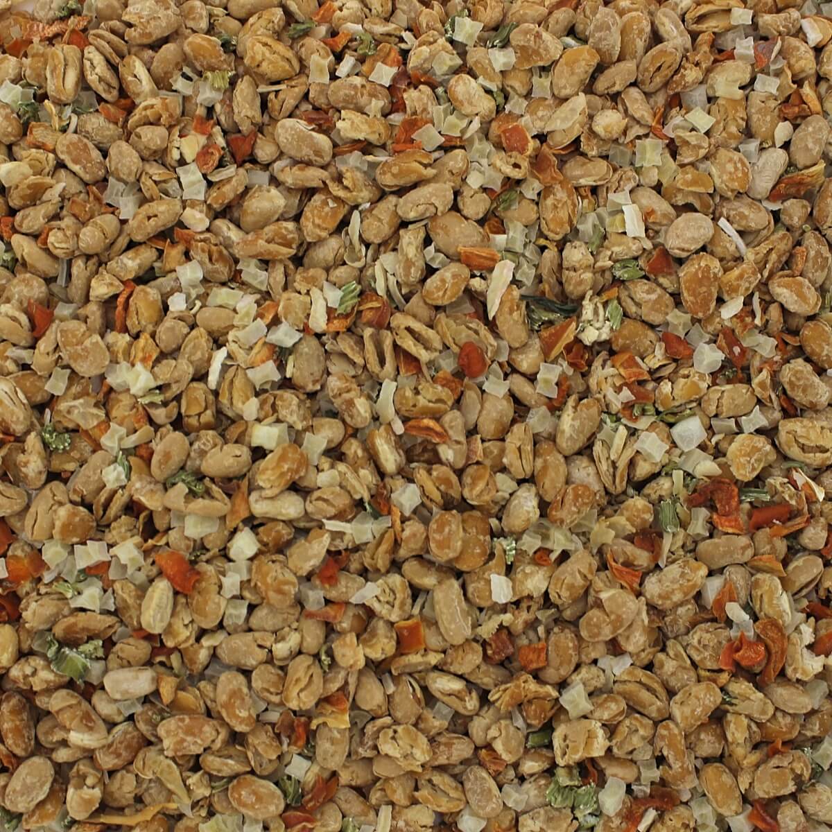 A close-up of a pile of nuts and seeds available from Harmony House Soup and Chili Mix Sampler (12 ct) - (SHIPS IN 1-2 WEEKS).