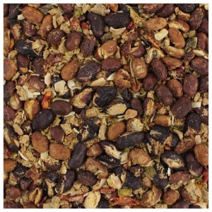 A close up of a pile of nuts and seeds.