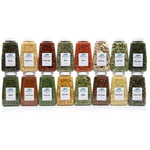A variety of Quart Size bottles containing herbs and spices, available for shipping in 1-2 weeks.