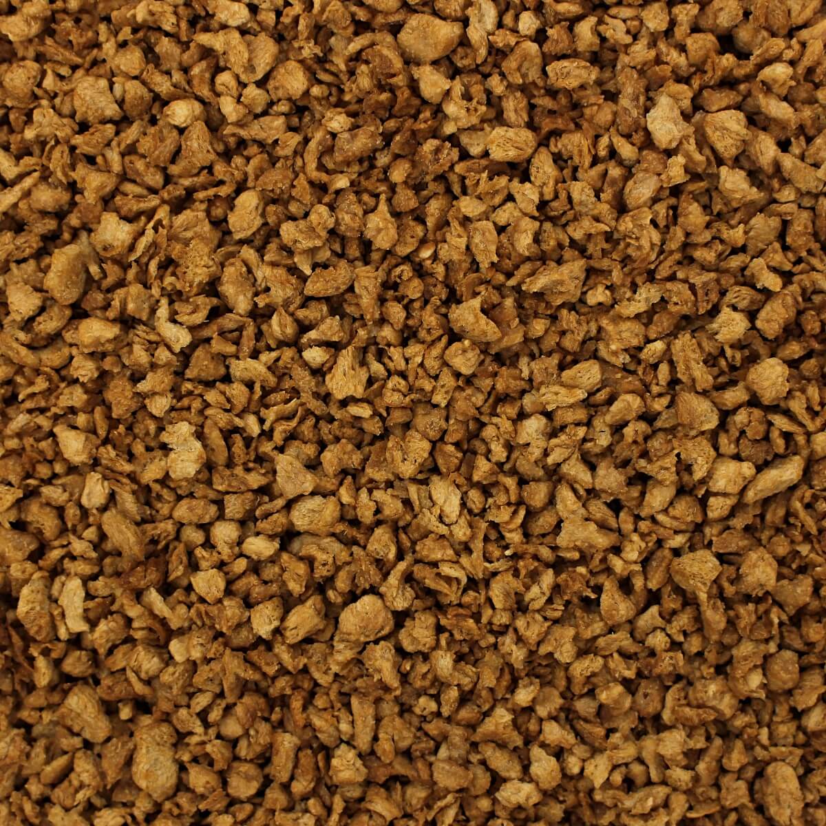 A brown granola close up image.