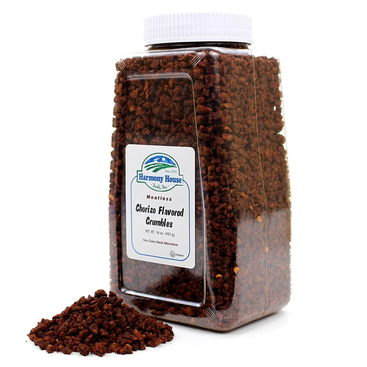 A jar of coffee granules on a white background.