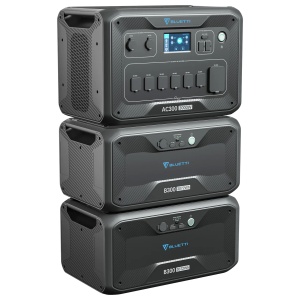 A stack of three electronic devices with an emergency food storage on top.