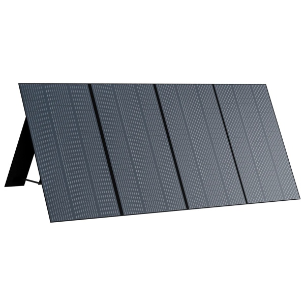 A black solar panel on a white background for emergency food storage.
