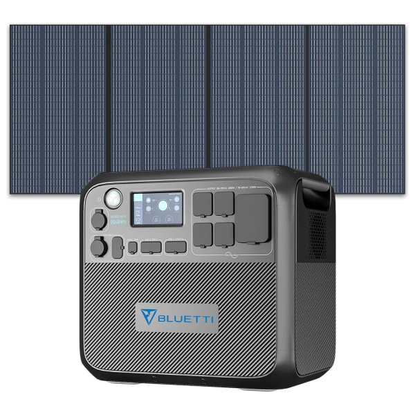 A portable solar power system with emergency food storage and a solar panel on top.