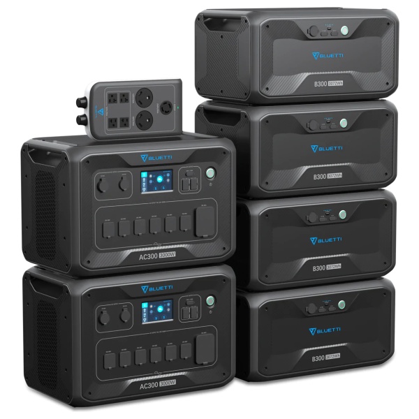 A stack of black emergency food storage power stations.