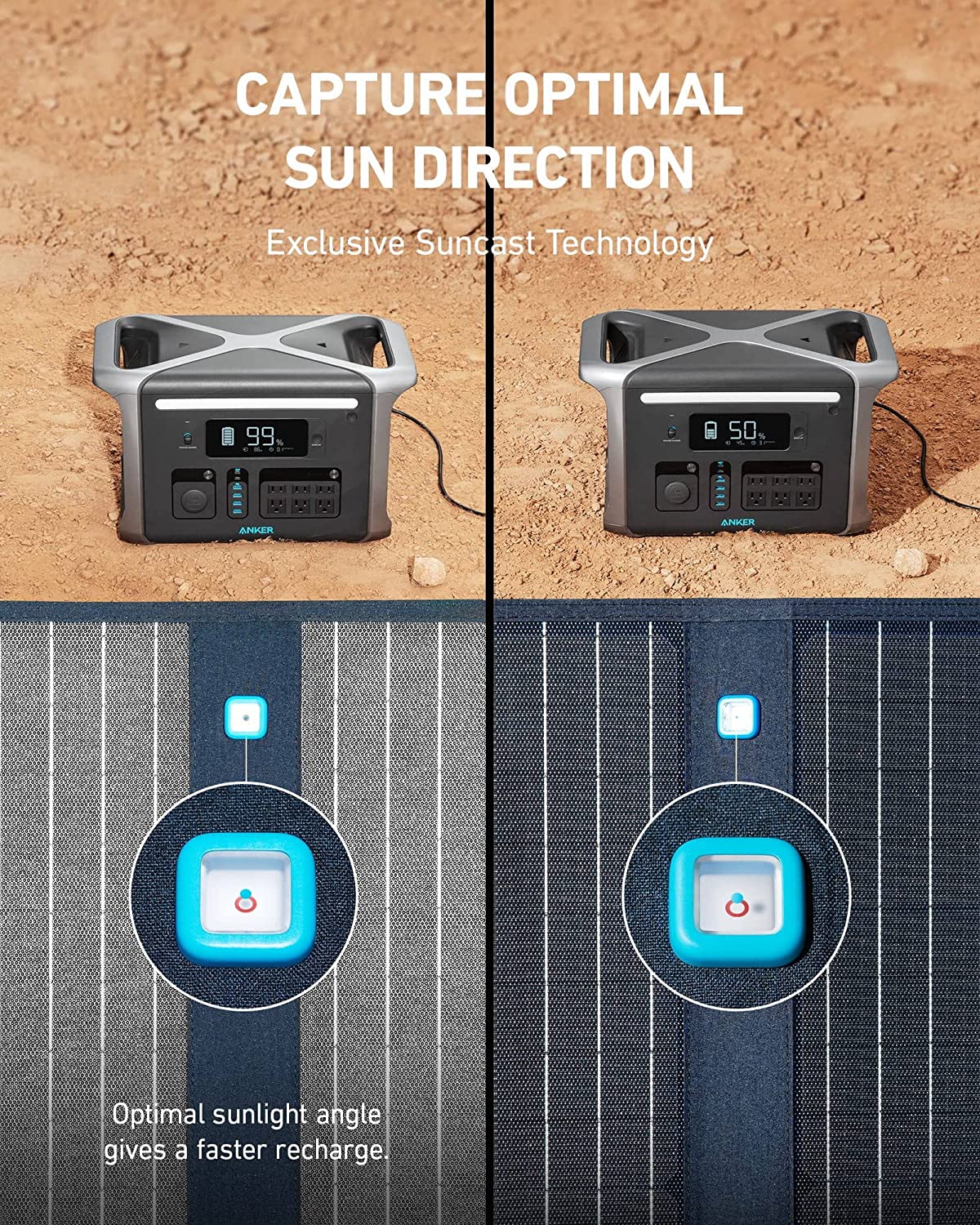 A picture of a solar panel with the ability to capture optimal sun direction for emergency food storage.