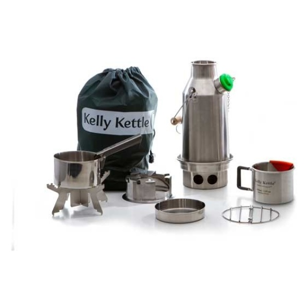 Kelly kert offers a stainless steel cooking set for emergency food storage.
