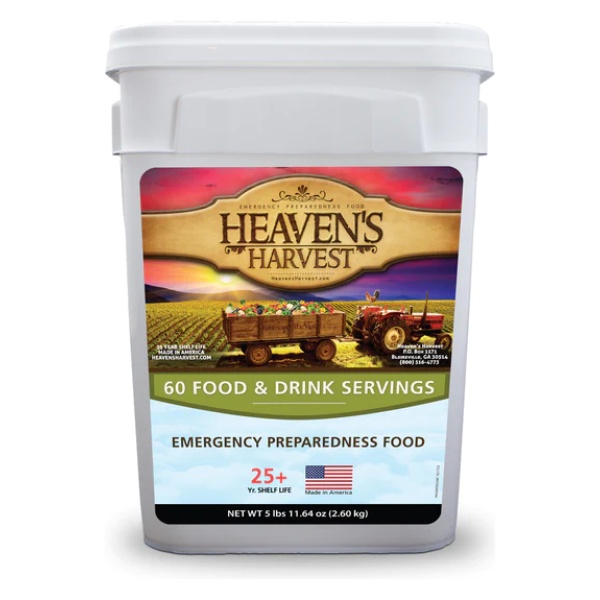 Heaven's harvest offers emergency food storage supplies.