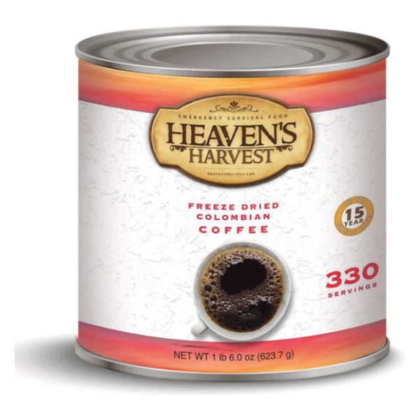 Heaven's harvest coffee is perfect for emergency food storage.