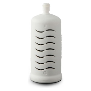 A plastic bottle with a number of holes on it, ideal for emergency food storage.