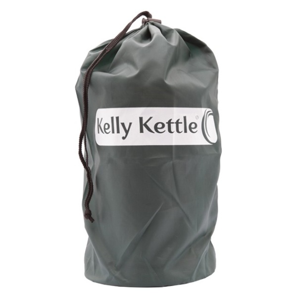 The kelly kettle, which can be a valuable addition to your emergency food storage, is shown on a white background.