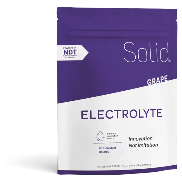 Solid electrolyte powder for emergency food storage.