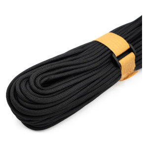 Frog & Co. 100ft 550 Paracord - A black rope on a white background.
