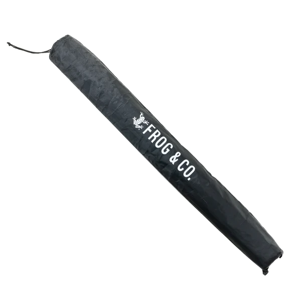 A black stick with the word Frog & Co. on it, which is a foldable camping table.