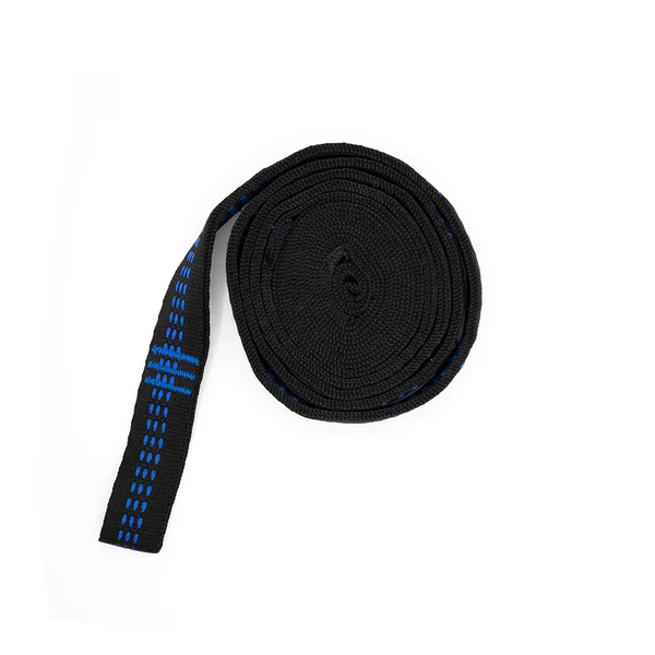 A black and blue strap from Frog & Co. with a blue stripe.