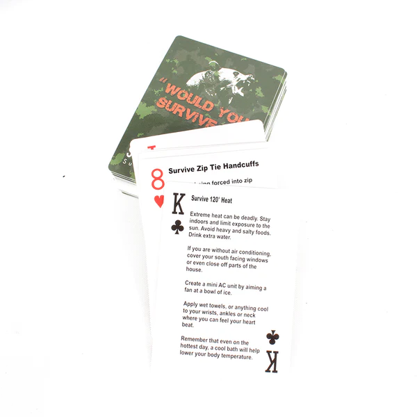 A set of Frog & Co. Survival Tips Playing Cards.
