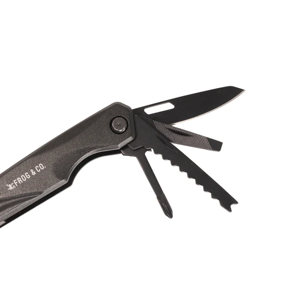 A black Multi-Tool Knife on a white background.