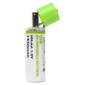 A green ninja battery with a green lid from Frog & Co., SHIPS IN 1-2 WEEKS.