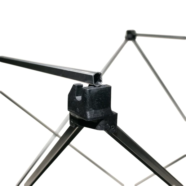 A close up of a metal tripod with a handle by Frog & Co.