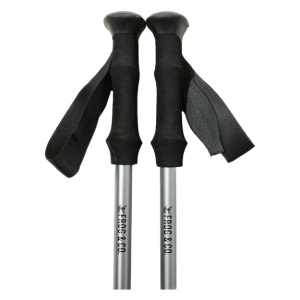 Adjustable trekking poles by Frog & Co. on a white background.