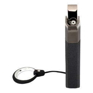 A Butane Torch Lighter with a key ring attached to it.