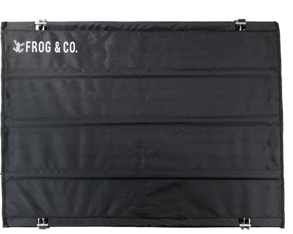 A black frog 2 0 tarp featuring the words "Frog & Co.