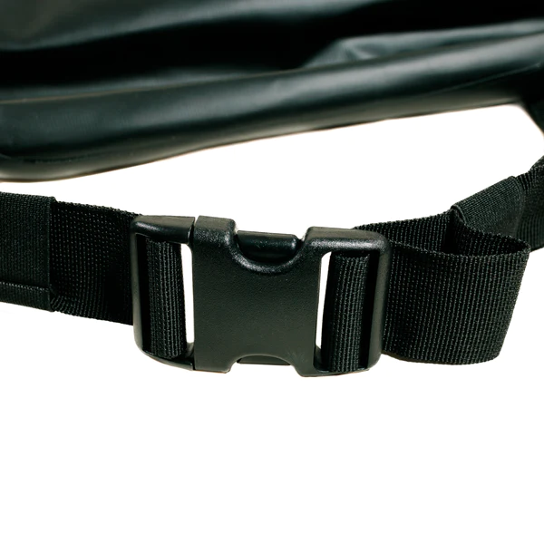 A black belt with a buckle on it is the perfect accessory to complete your outfit.